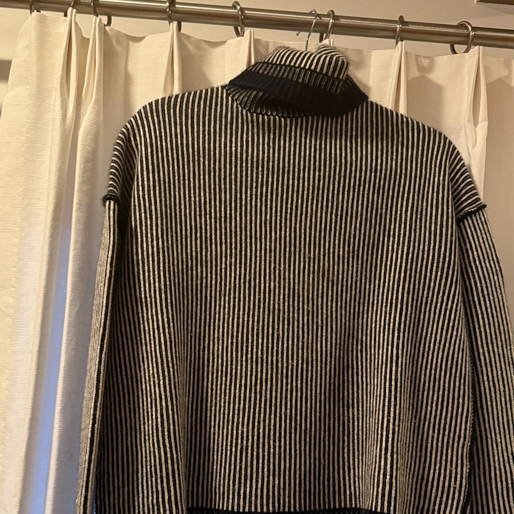 Cashmere Theory striped turtleneck